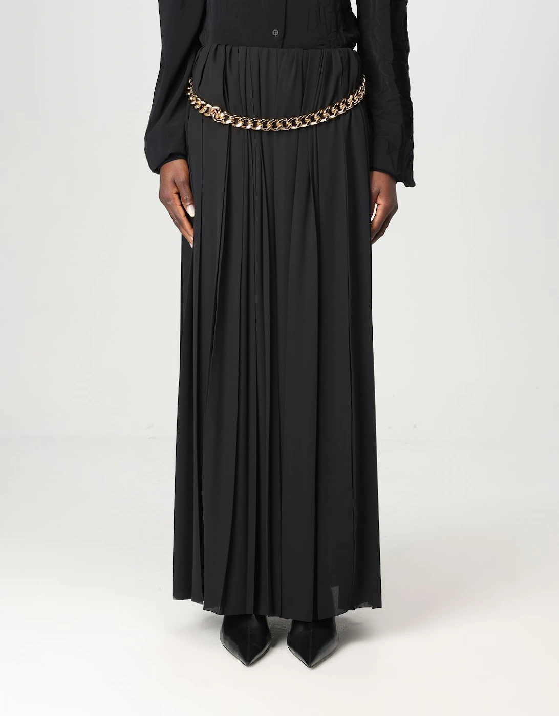 Chain Belt Pleated Maxi Skirt, 6 of 5