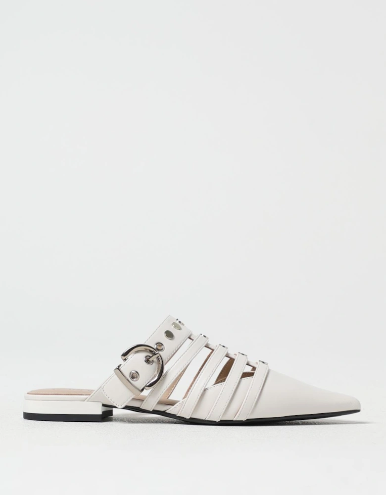 Pointed Toe Buckle Mule Flats