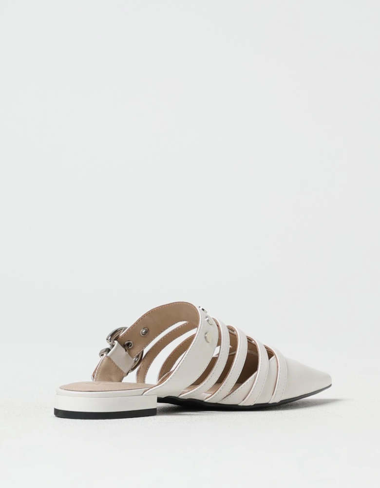 Pointed Toe Buckle Mule Flats