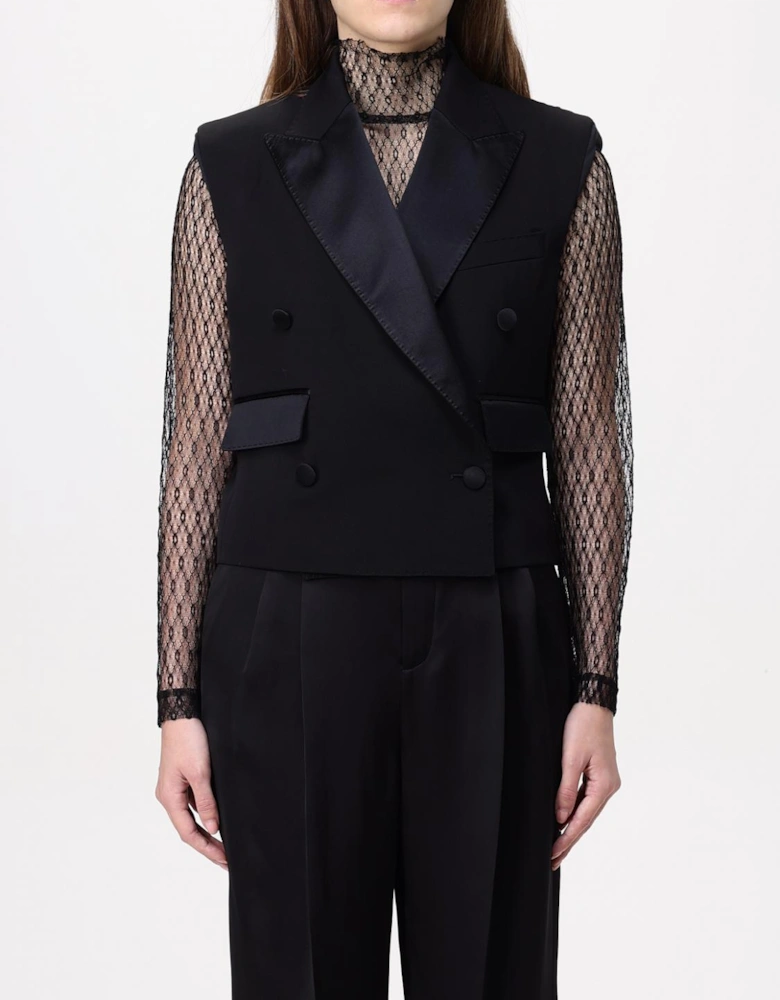 Double Breasted Satin Lapel Vest