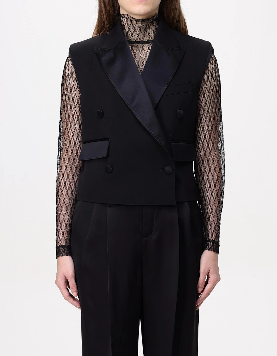 Double Breasted Satin Lapel Vest, 6 of 5