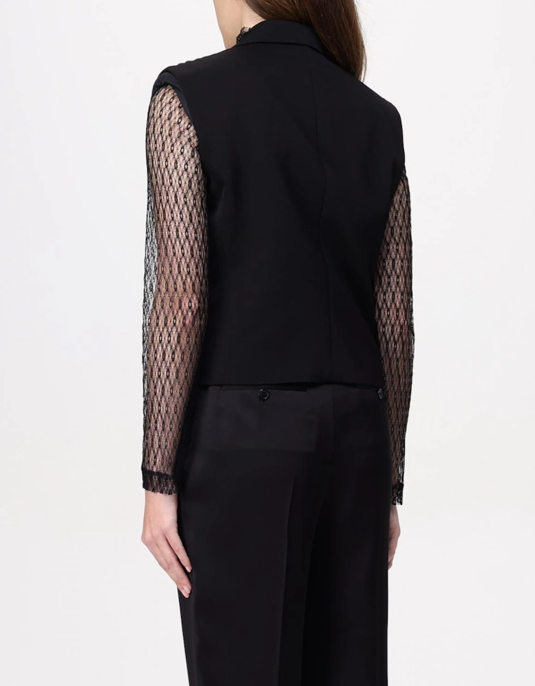Double Breasted Satin Lapel Vest