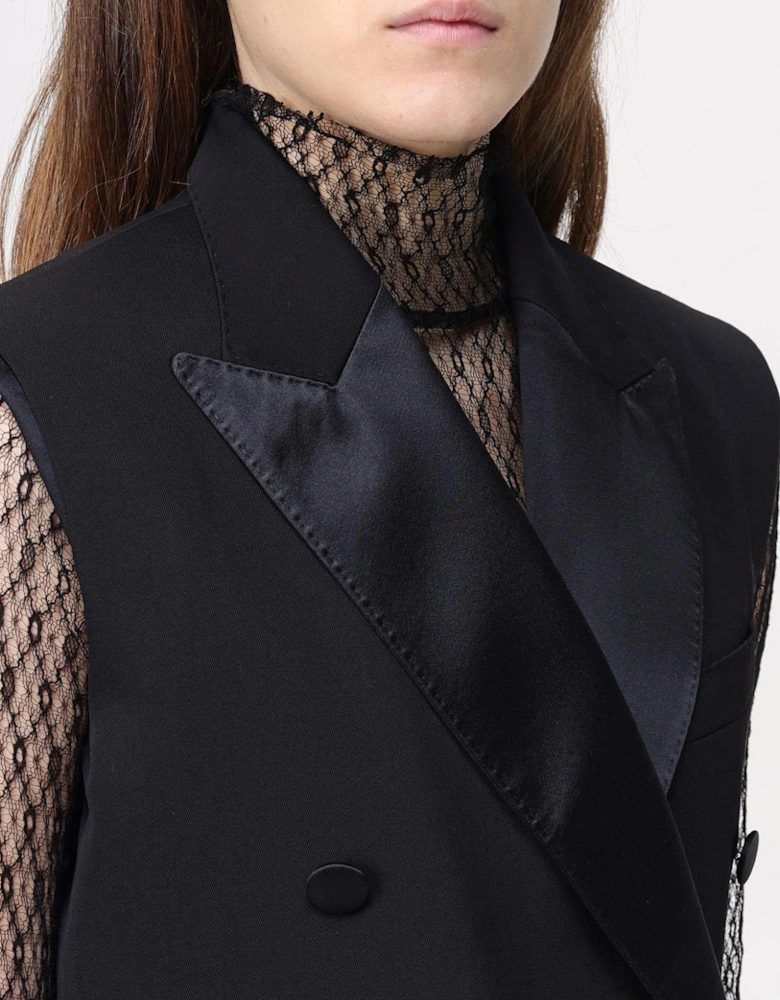Double Breasted Satin Lapel Vest