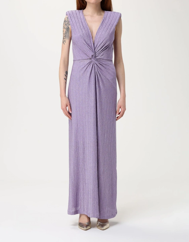 Knotted Maxi Dress Shimmering Fabric