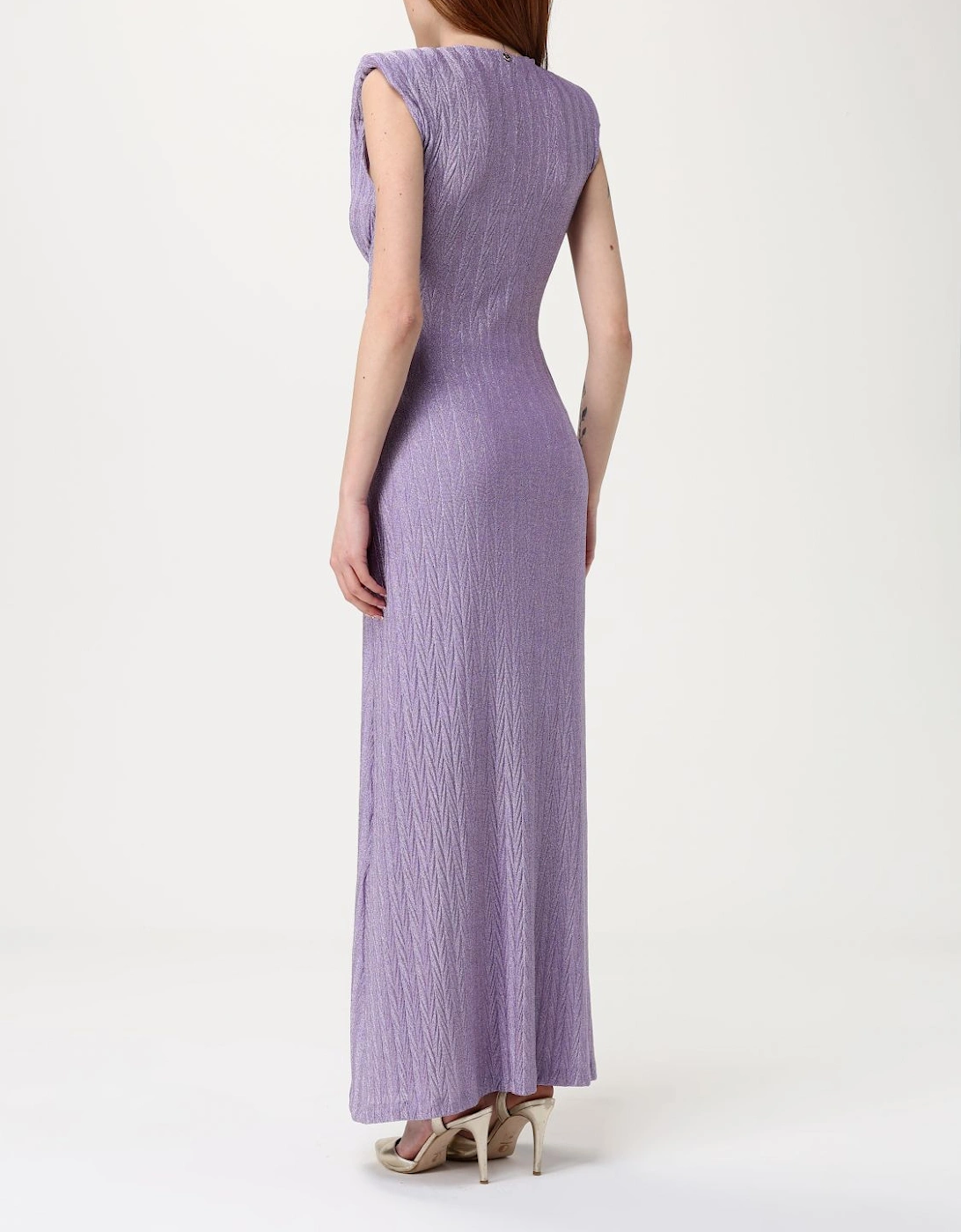 Knotted Maxi Dress Shimmering Fabric
