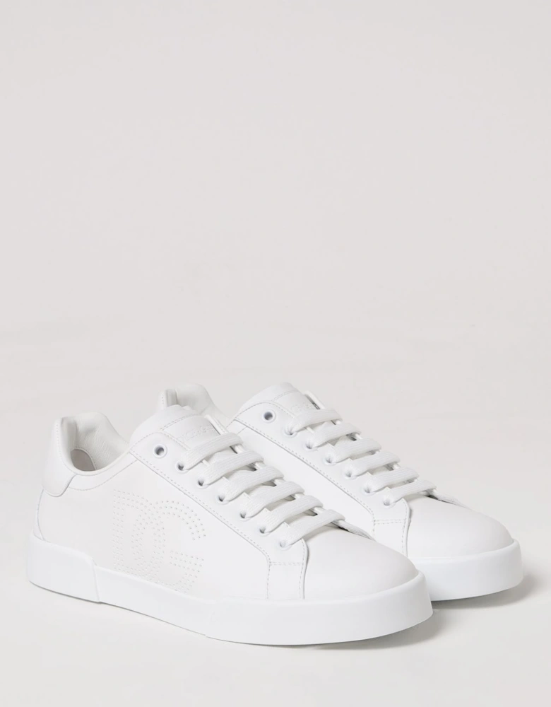 Leather Sneakers Perforated Logo