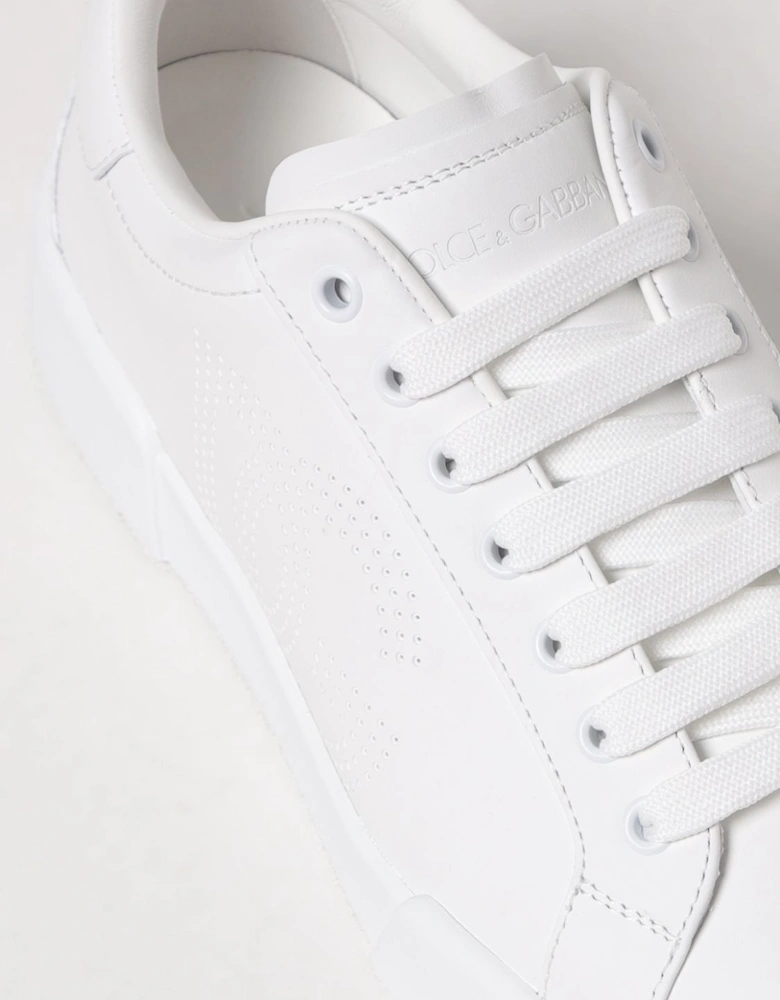 Leather Sneakers Perforated Logo