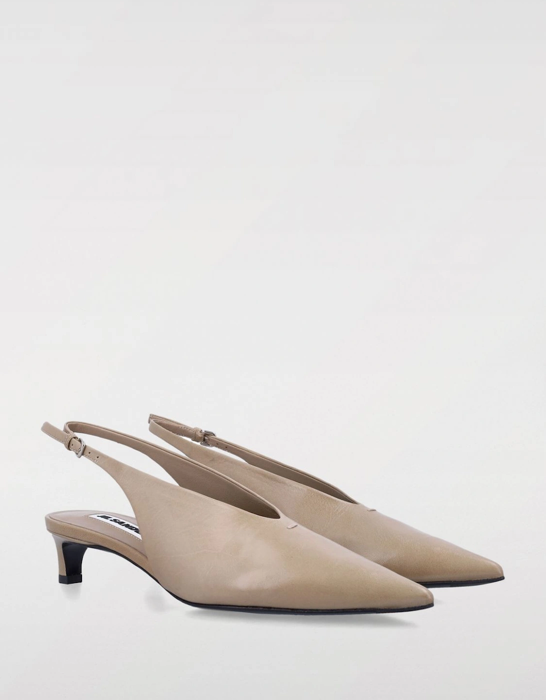 Leather Slingback Kitten Heel Pumps