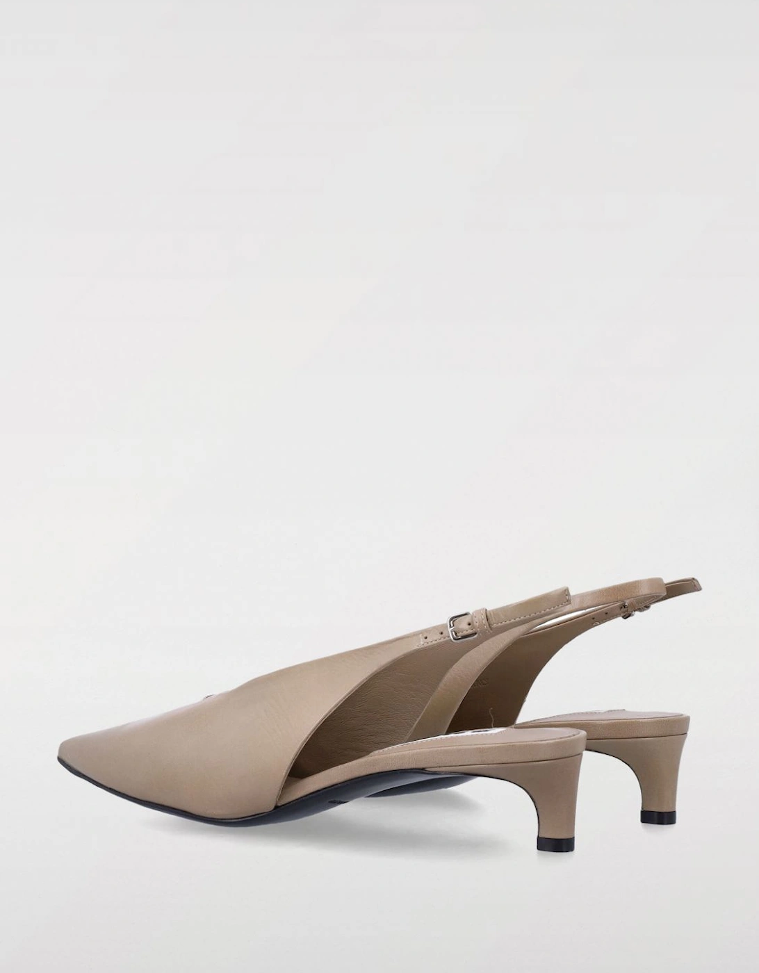 Leather Slingback Kitten Heel Pumps