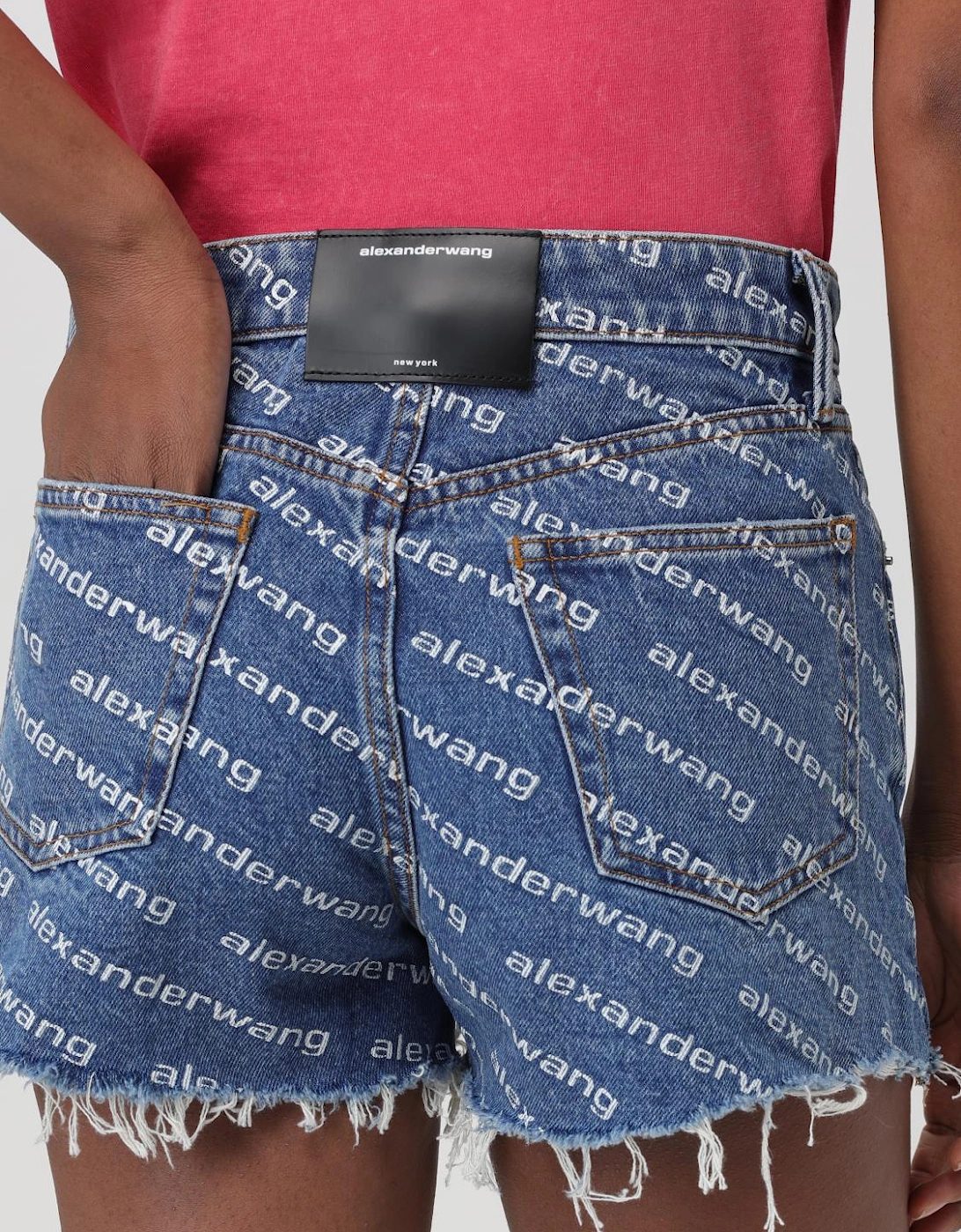 Denim Shorts Distressed Hem