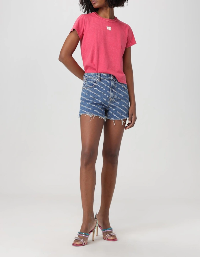 Denim Shorts Distressed Hem