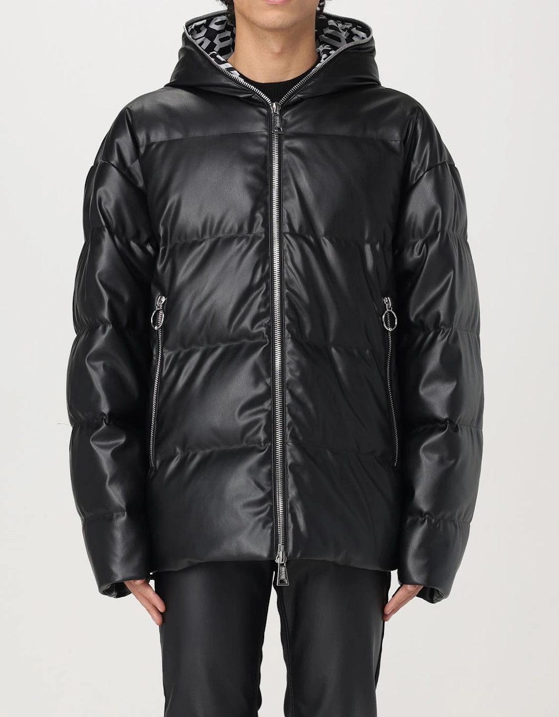 Puffer Jacket Hooded Faux Leather, 6 of 5