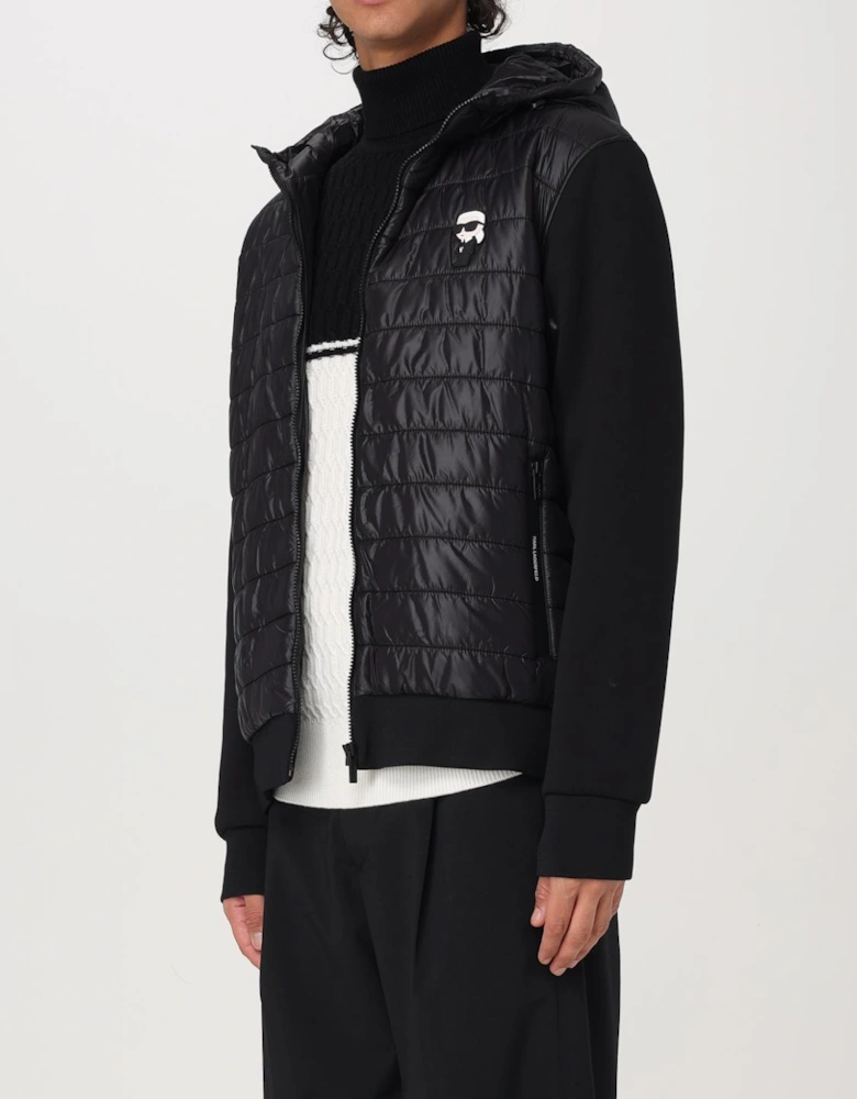 Quilted Panelled Hoodie Relaxed Fit