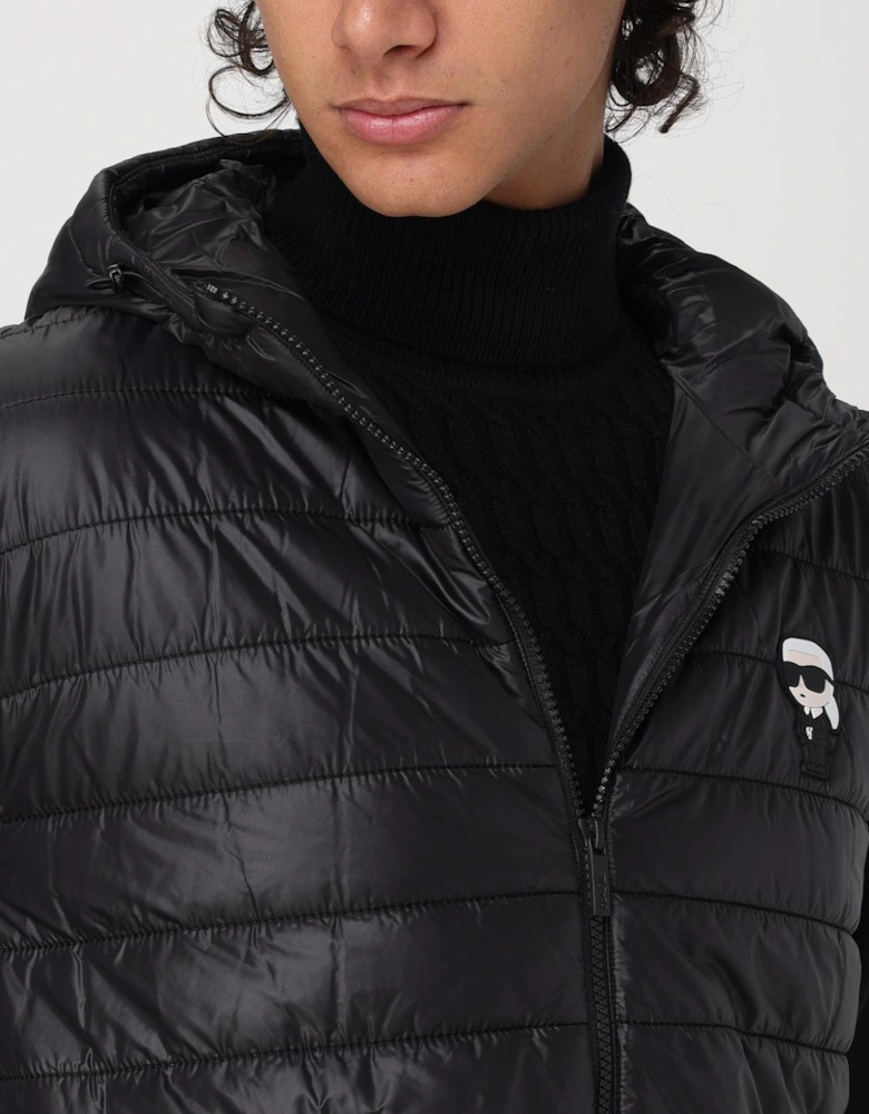 Quilted Panelled Hoodie Relaxed Fit