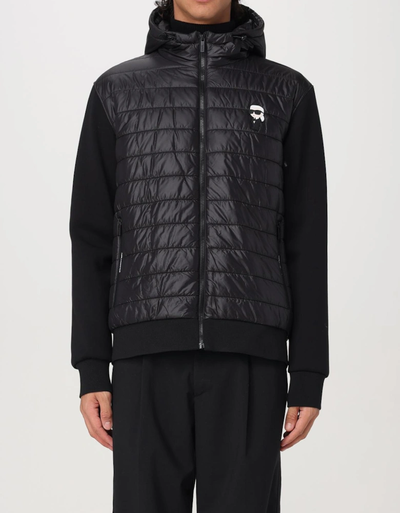 Quilted Panelled Hoodie Relaxed Fit