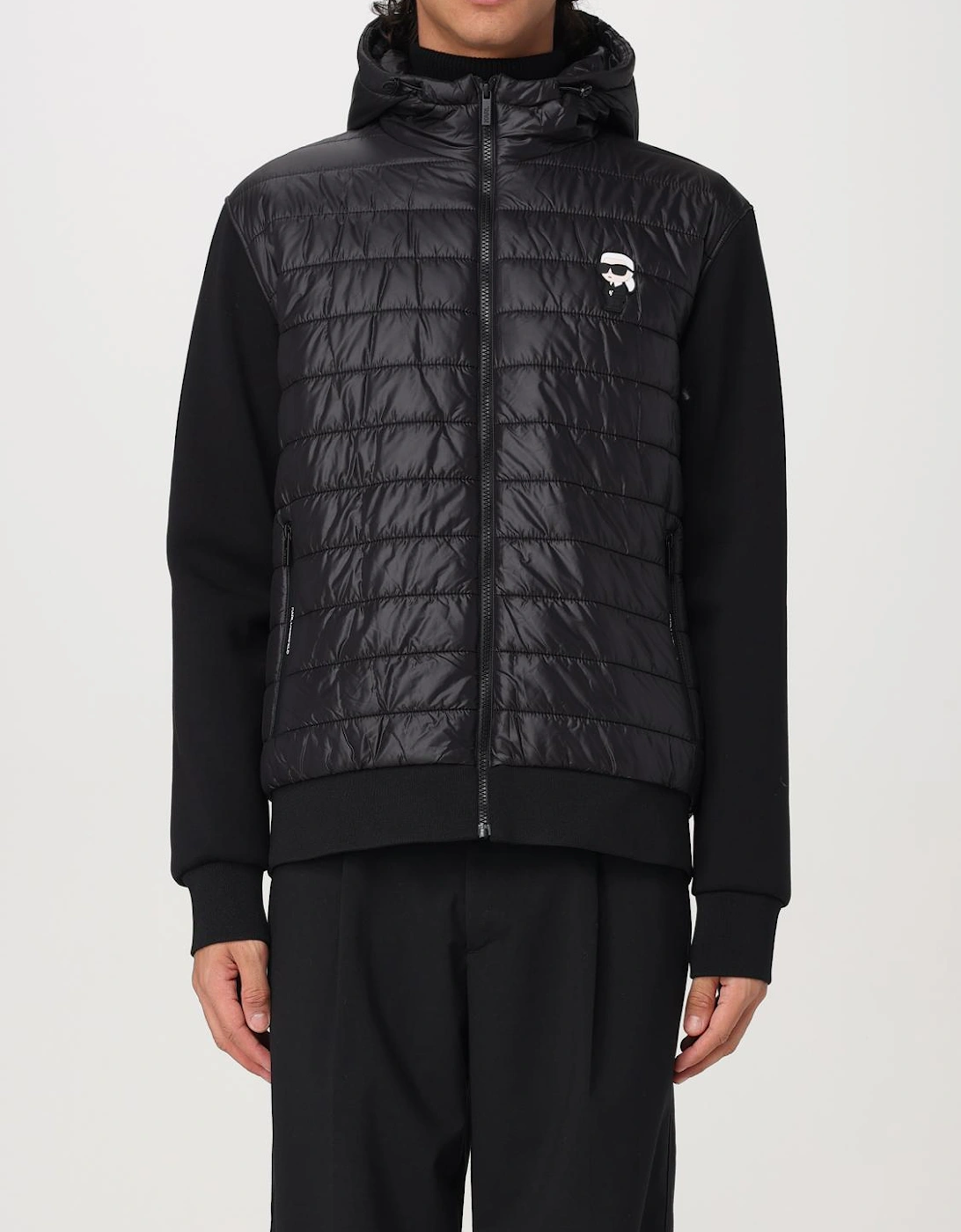 Quilted Panelled Hoodie Relaxed Fit, 5 of 4