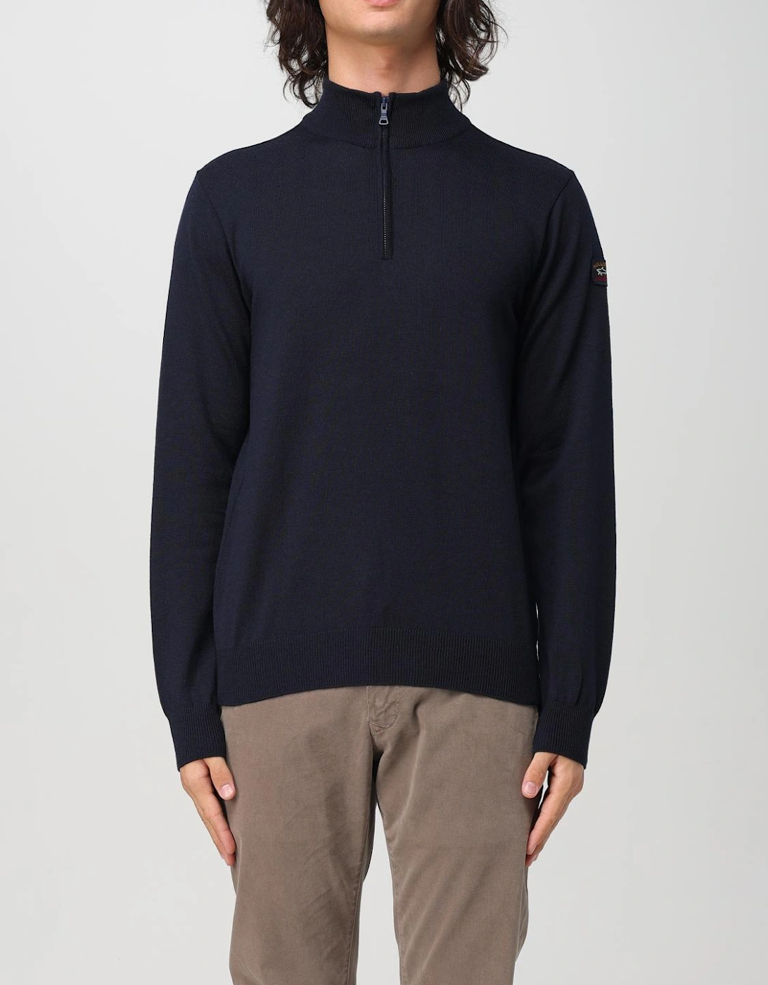 Half Zip Knitted Jumper Merino Wool