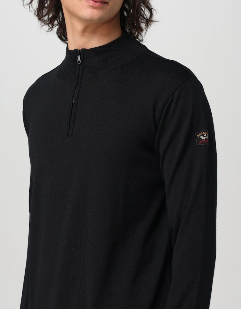 Half Zip Knitted Jumper Merino Wool