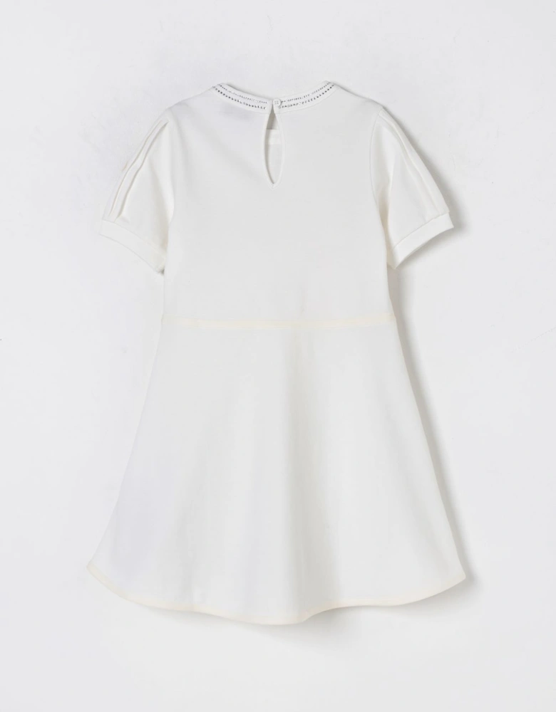 Girls Short Sleeve Embellished Dress
