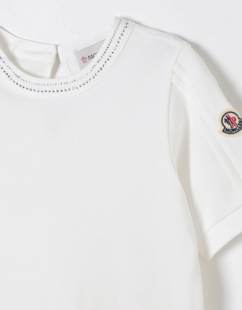 Girls Short Sleeve Embellished Dress