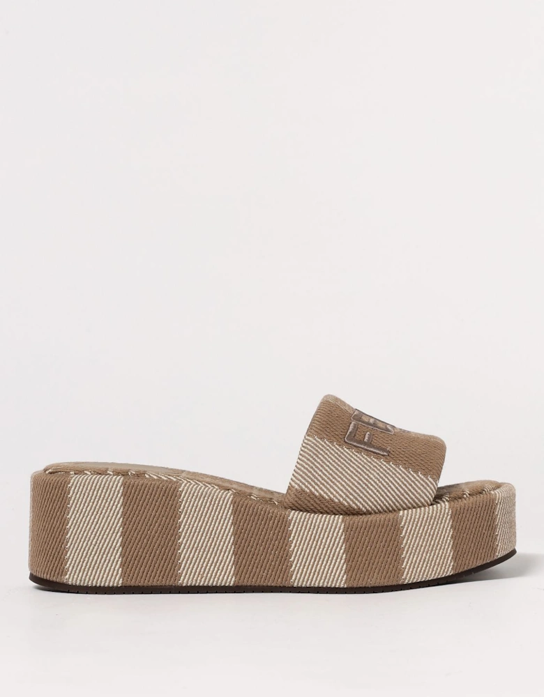 Striped Fabric Platform Slides