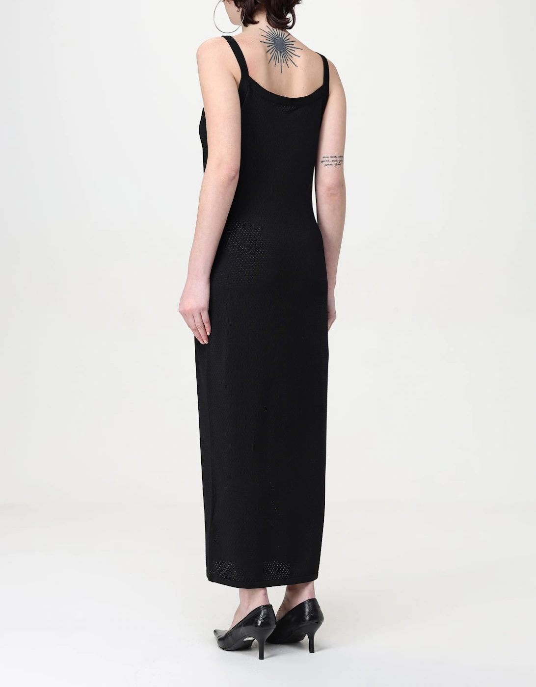 Mesh Knit Sleeveless Maxi Dress