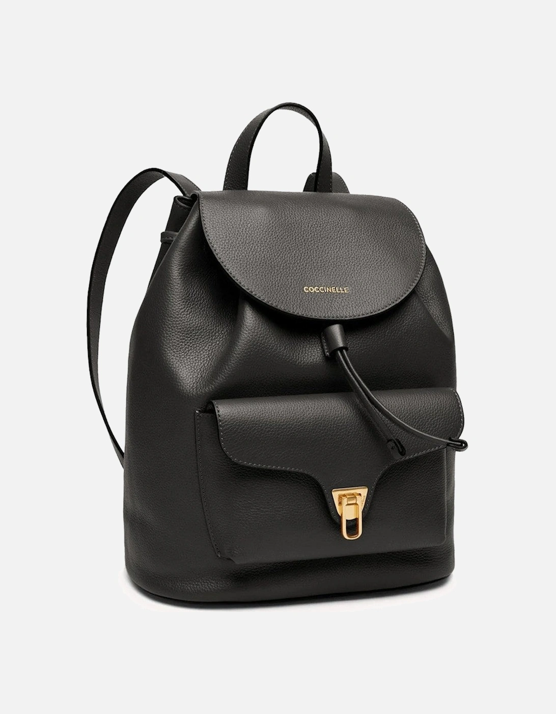 Leather Backpack with Magnetic Fastening and External Pocket