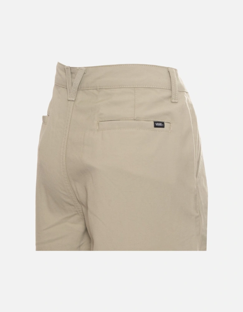 Button-Fastening Solid Trousers with Pockets