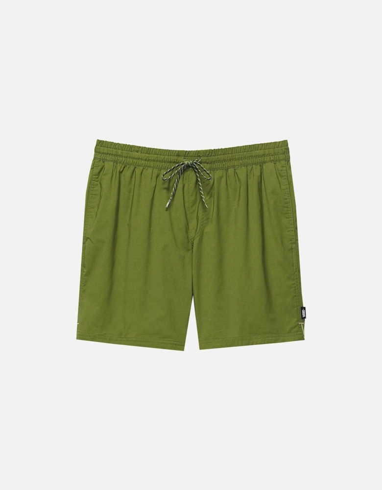 Elastic Waistband Cotton-Polyester Swimsuit with Visible Logo