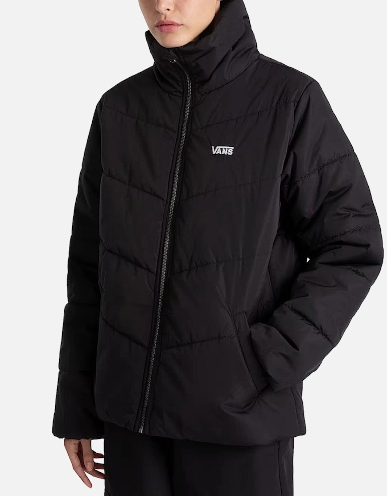 Polyester Bomber Jacket with Zip Fastening and Visible Logo