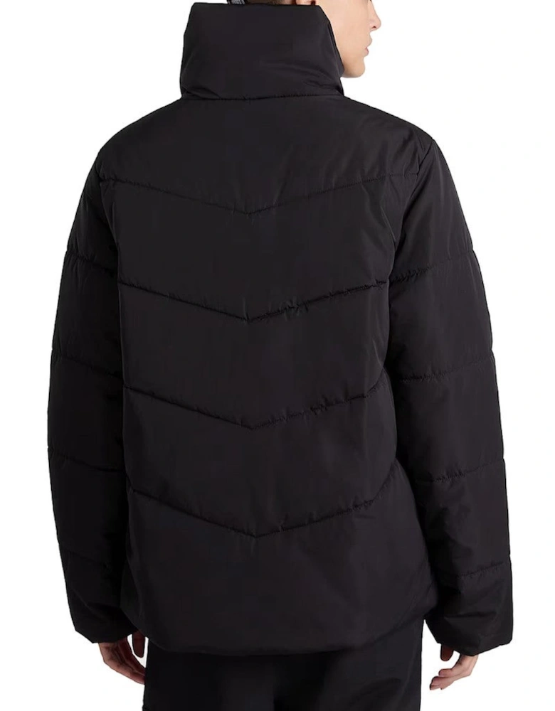 Polyester Bomber Jacket with Zip Fastening and Visible Logo