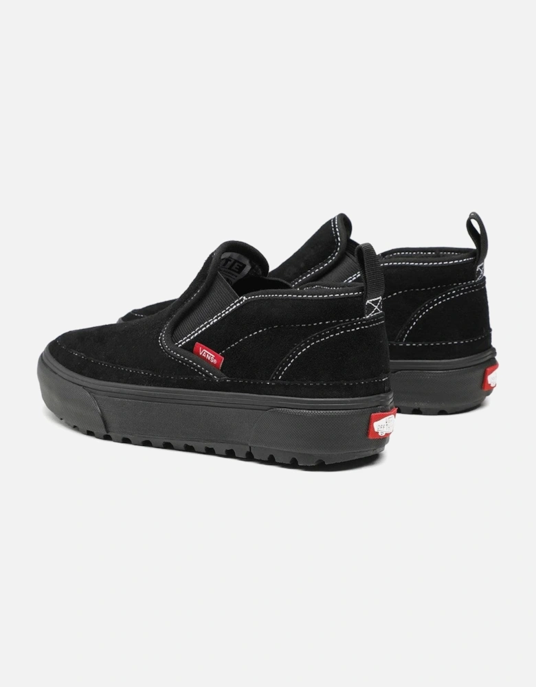 FabricLeatherSlip-OnSneakerswithElasticGoresandRubberSole