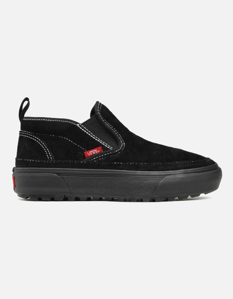 FabricLeatherSlip-OnSneakerswithElasticGoresandRubberSole
