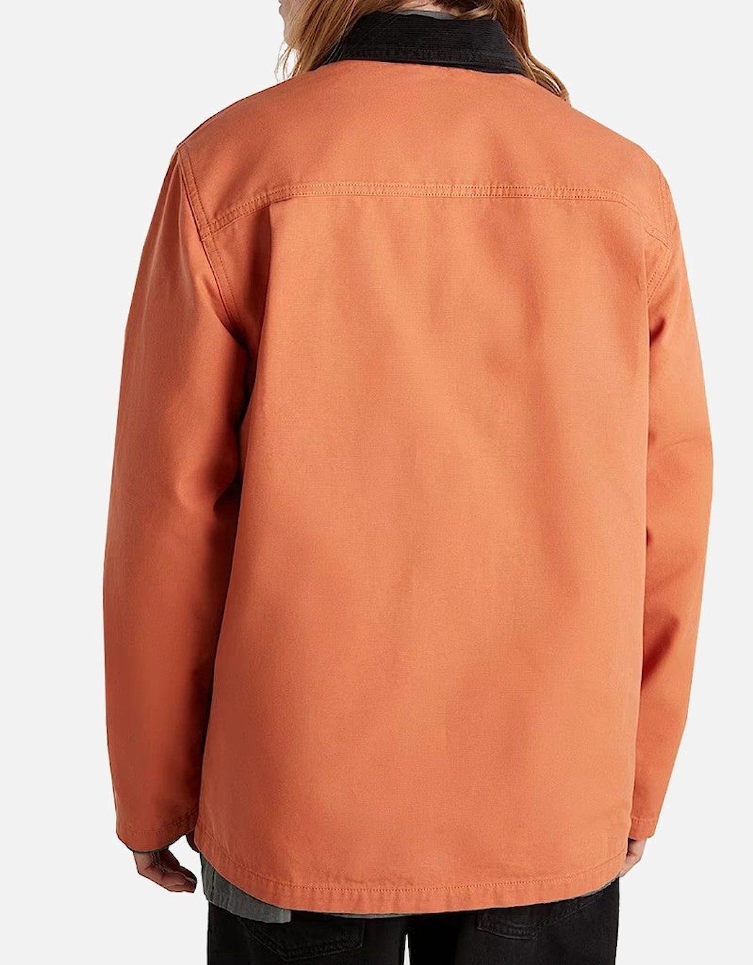 Cotton Bomber Jacket with Button Fastening and Visible Logo