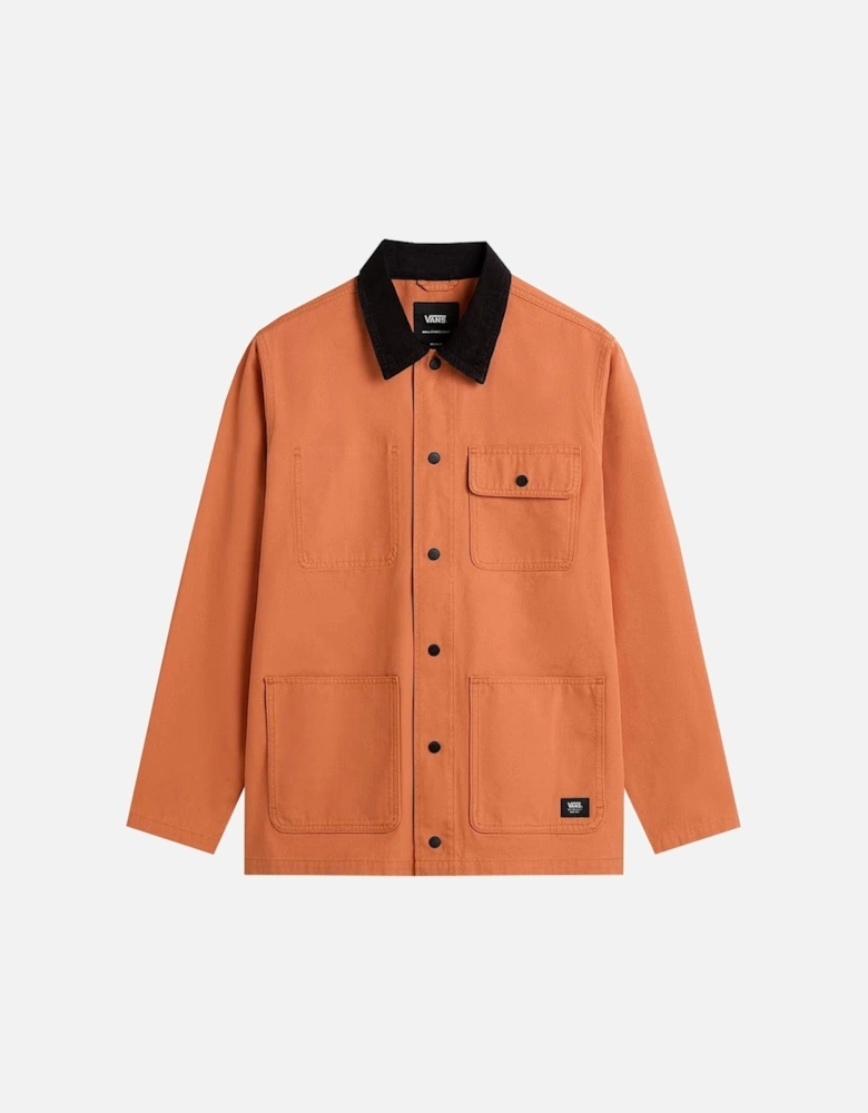 Cotton Bomber Jacket with Button Fastening and Visible Logo