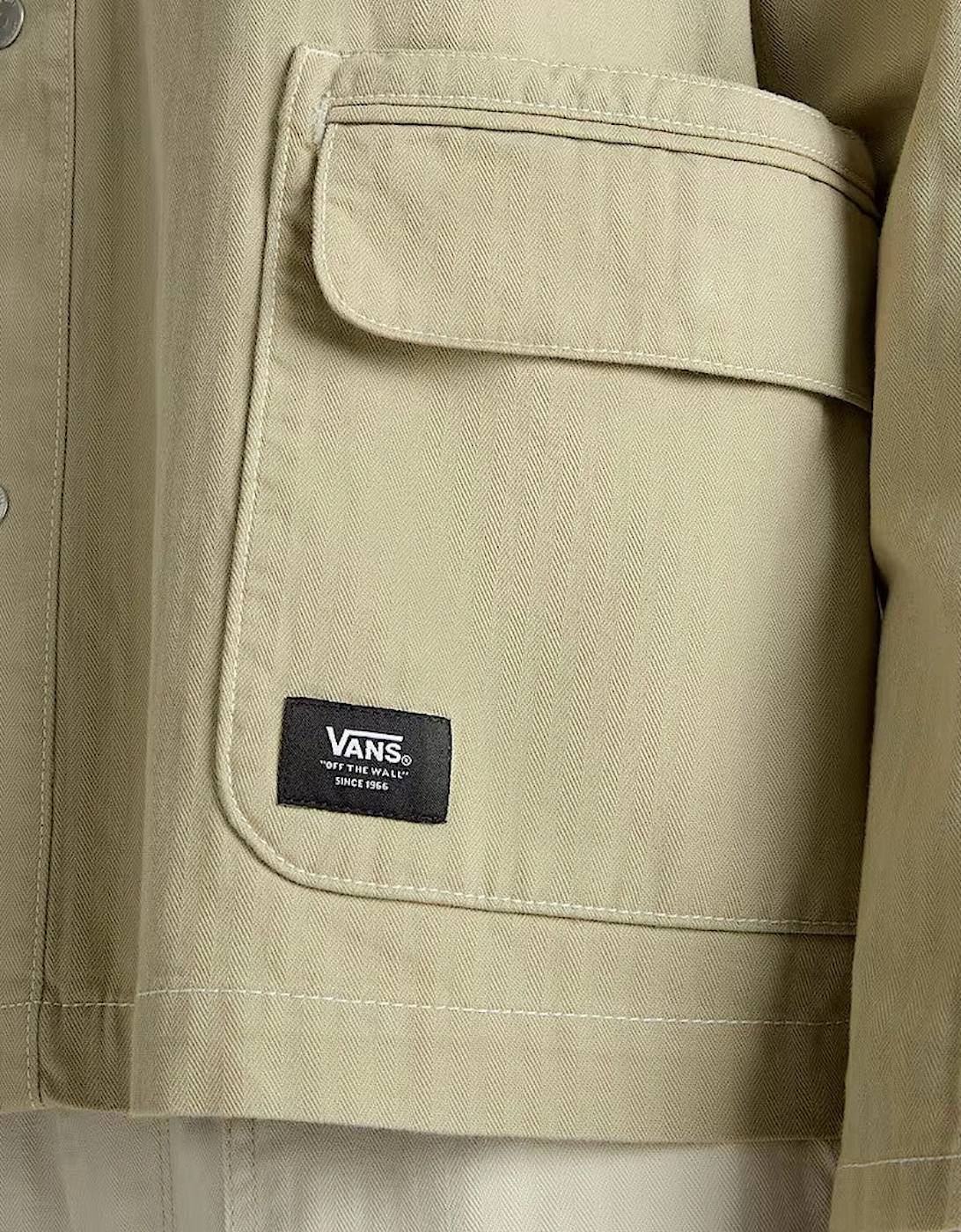 Cotton Jacket with Button Fastening and Visible Logo