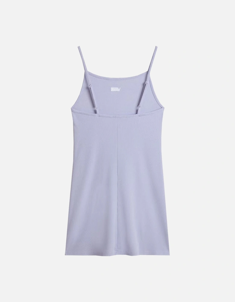Sleeveless Cotton-Blend Dress with Visible Logo