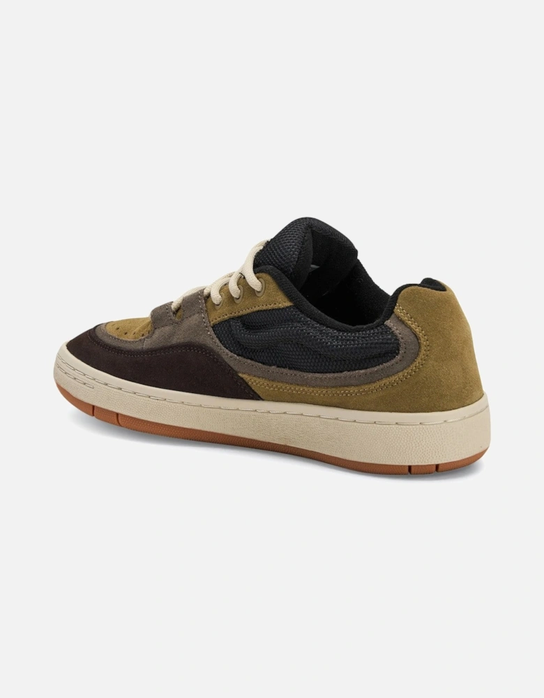 LeatherUpperRoundToeRubberSoleSneakers