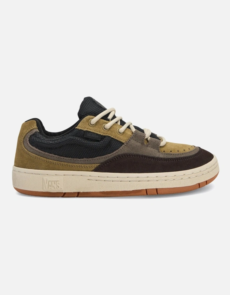 LeatherUpperRoundToeRubberSoleSneakers