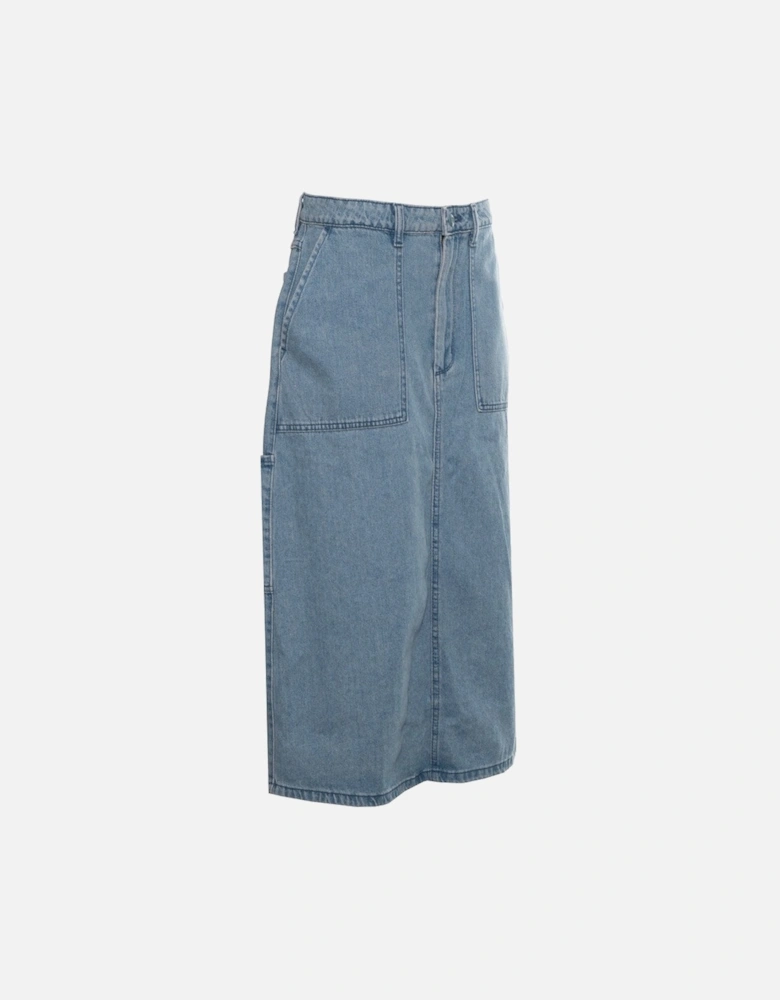 Cotton Skirt with Button and Zip Fastening