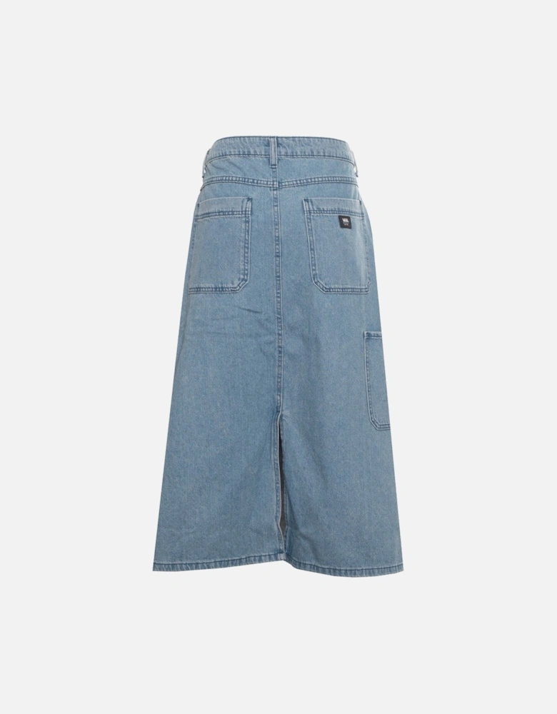 Cotton Skirt with Button and Zip Fastening