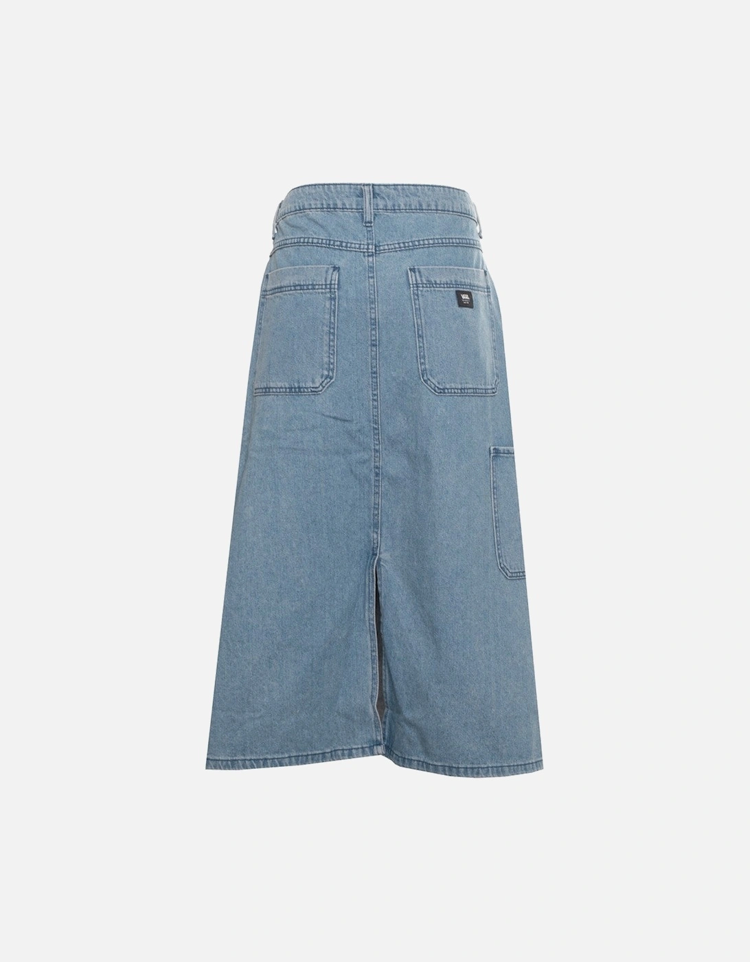 Cotton Skirt with Button and Zip Fastening