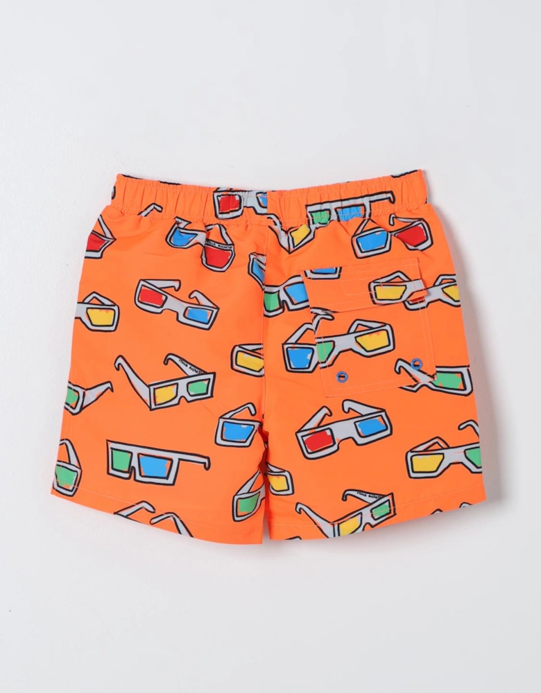 Kids Swim Trunks 3D Glasses Print