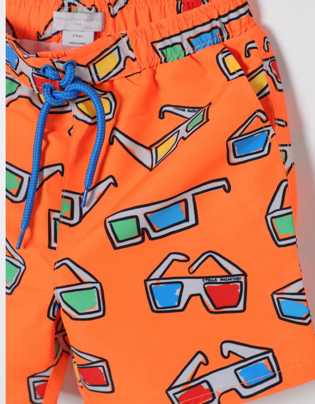 Kids Swim Trunks 3D Glasses Print