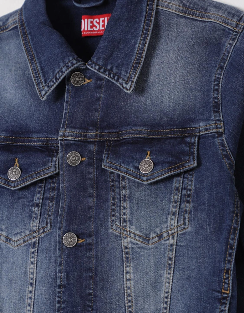 Denim Jacket Classic Fit Button Closure