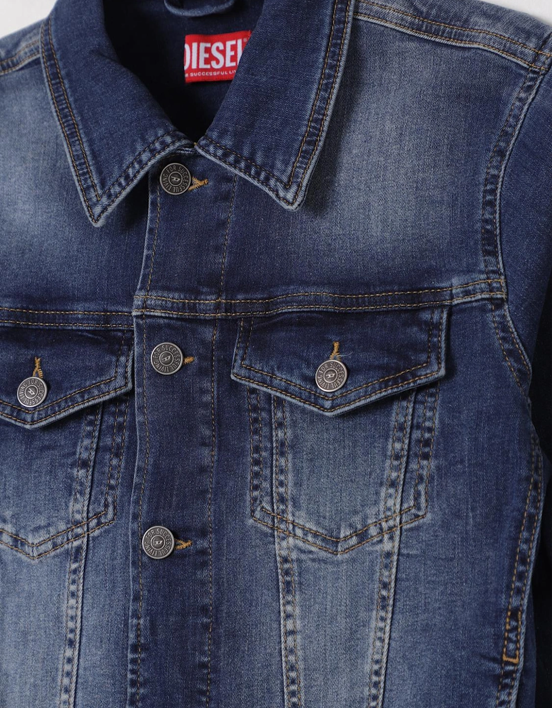 Denim Jacket Classic Fit Button Closure