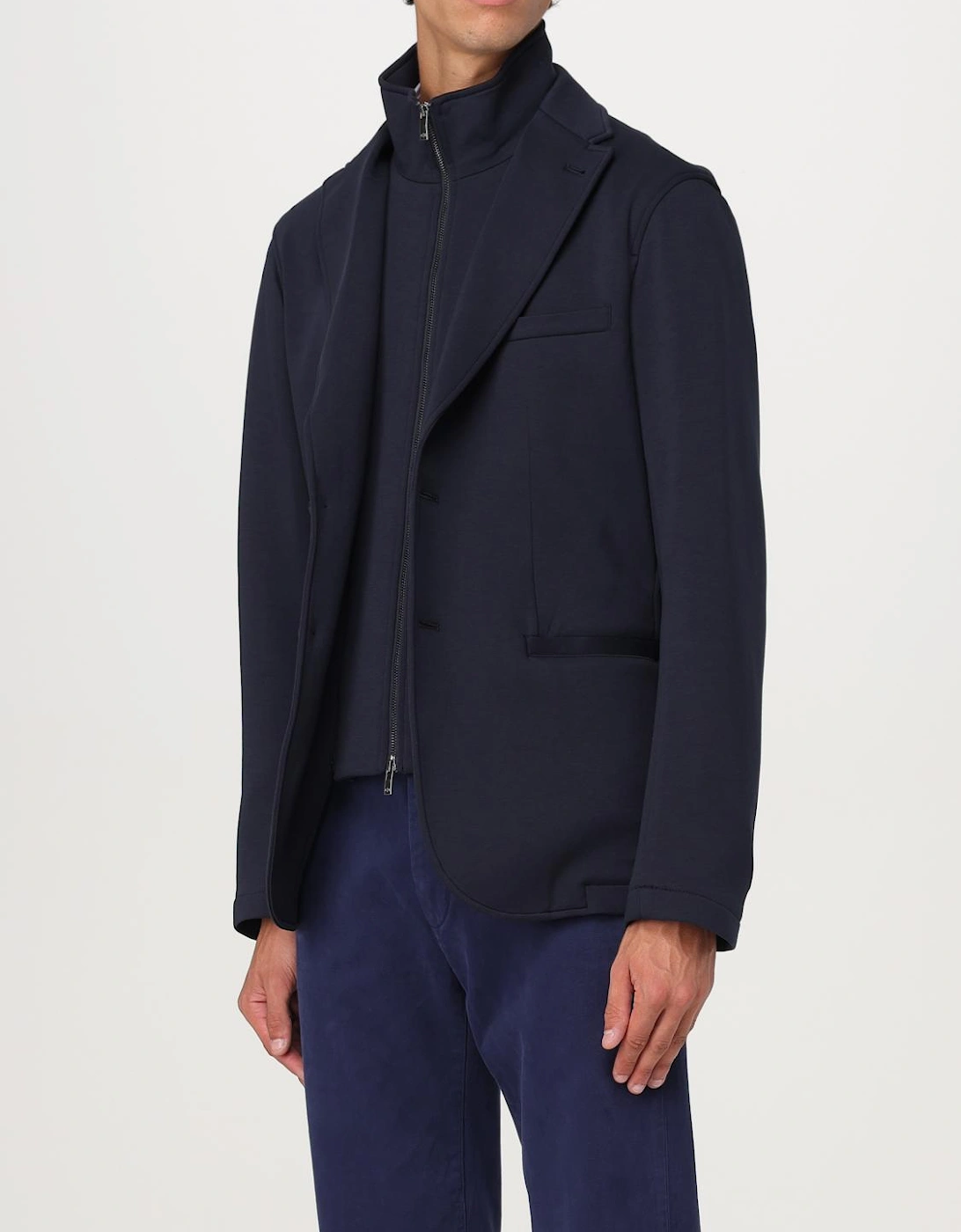 Knit Blazer with High Neck Zip