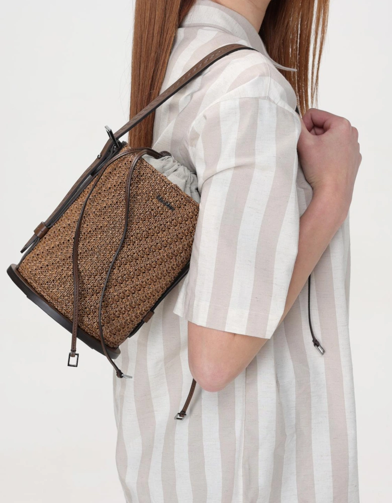Woven Straw Bucket Bag