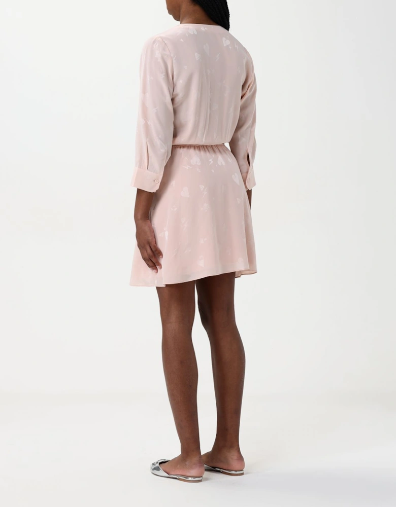 Mini Dress with VNeck and ThreeQuarter Sleeves
