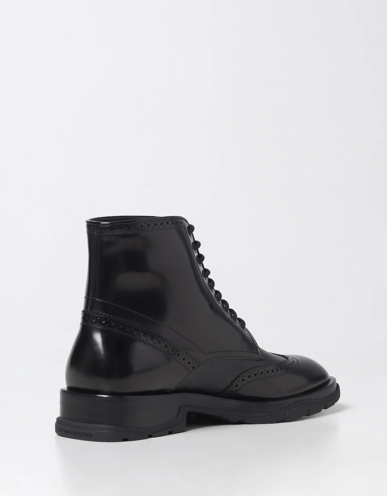 Leather Brogue LaceUp Boots